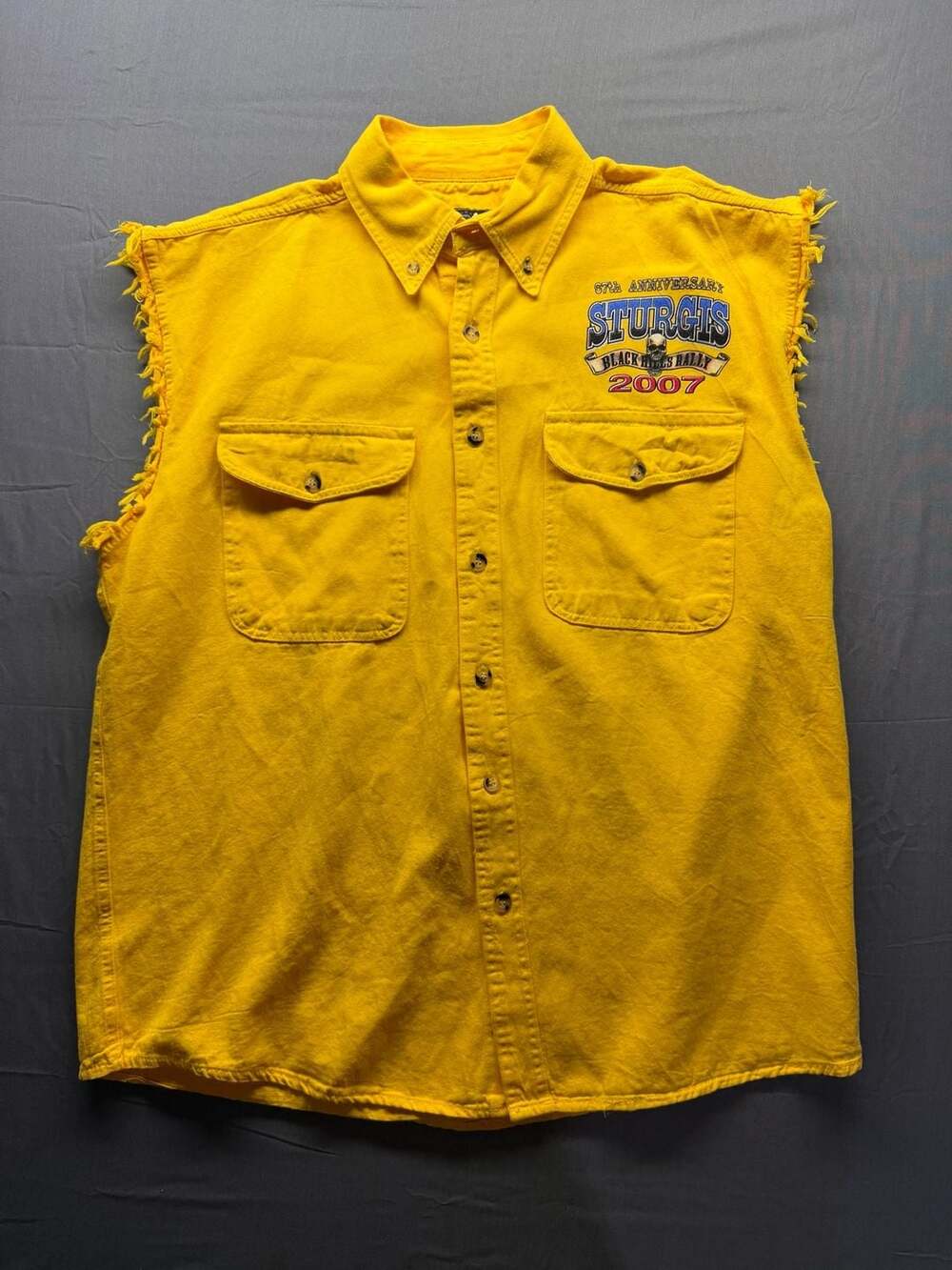 BD 2007 Sturgis 67th Anniversary Black Hills Rally Sleeveless Cut-Off Shirt